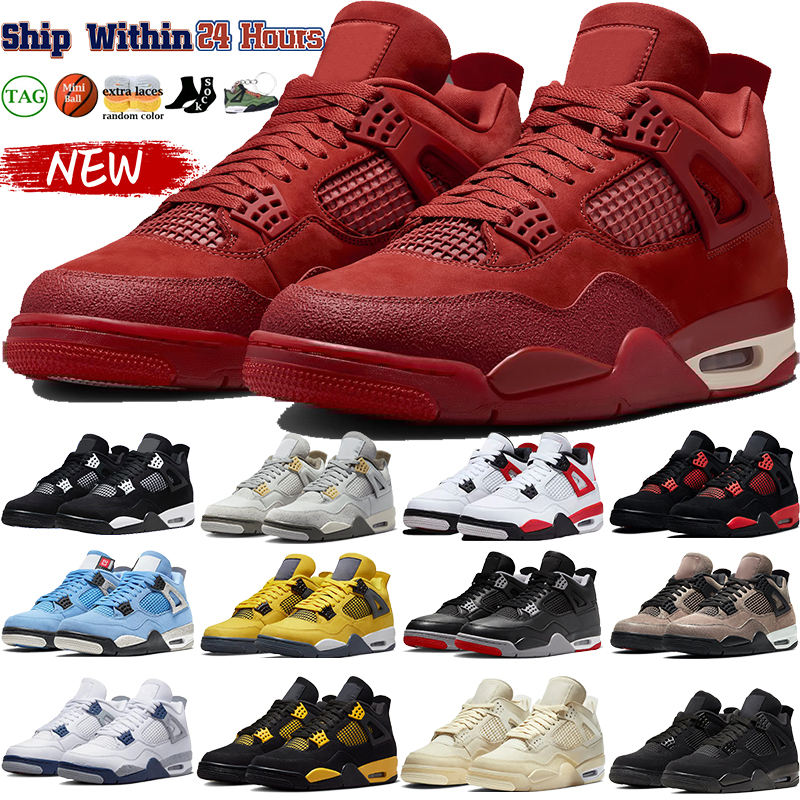 New mens 4s 4 basketball shoes brick by brick bred reimagined White red Thunder University Blue Military black cat Taupe Haze oreo outdoor men women sneakers trainers