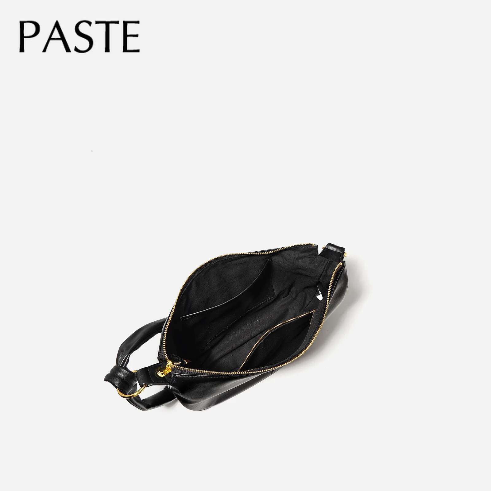 Simple Tie A Knot To Adjust Lenght Of Strap Design Nappa Split Leather Women Shoulder Black High Quality Lady Crossbody Bag