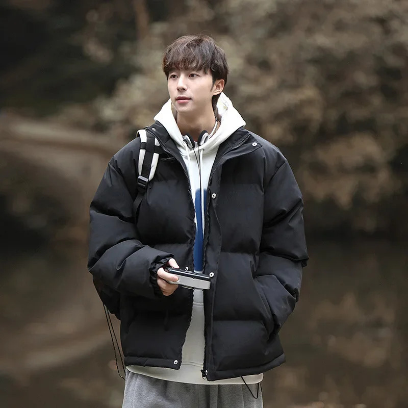 Winter Bread Jacket Men Warm Fashion Thicken Short Down Clothes Streetwear Korean Loose Thick Puffer Mens Parka Coat 250109