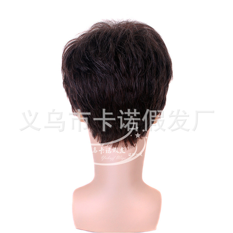 Wigs Are Fashionable Popular Men. White High-Temperature Silk Fluffy Short Hair For Middle-Aged And Elderly People
