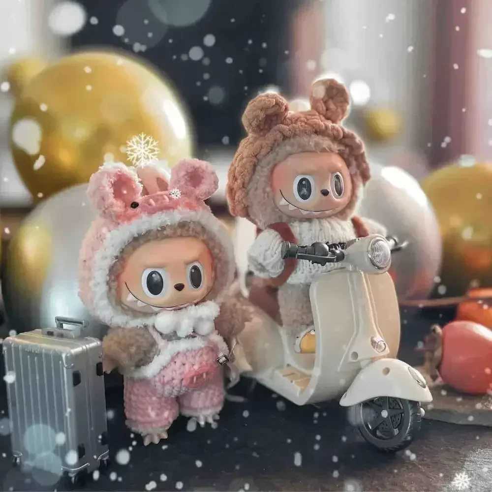 Mini electric bicycle doll motorcycle spinning childrens toy for Labubu toy car creative doll accessories Y250318