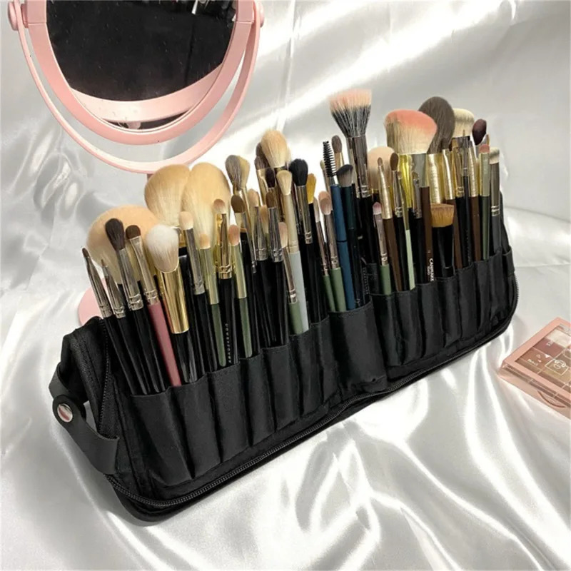 Women Foldable Makeup Brush Bag Organizer Female Travel Cosmetic Toiletry Case for Beauty Tools Wash Accessories Pouch 250327