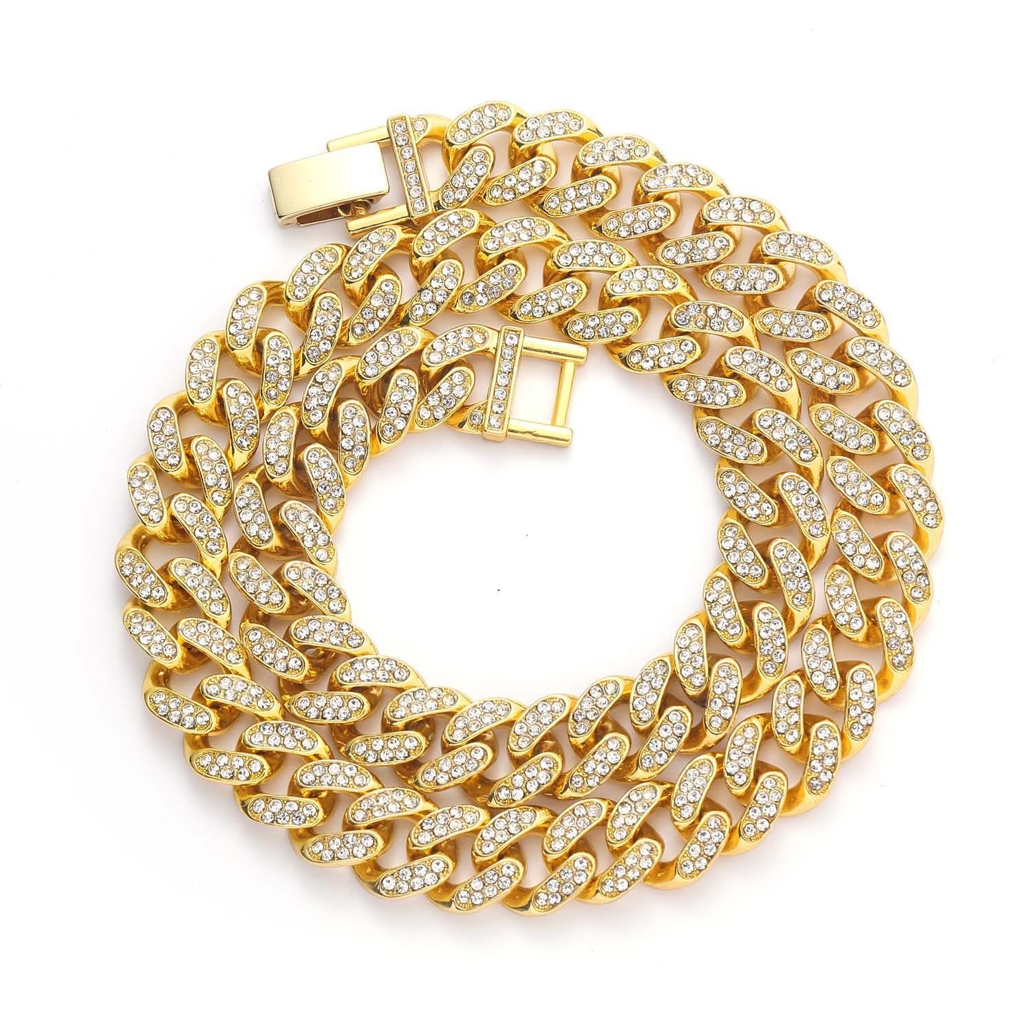Cadena Cubana 10mm Hombre Moissanite Hip Hop Jewelry Gold Sier Men Necklace Cuban k Chain