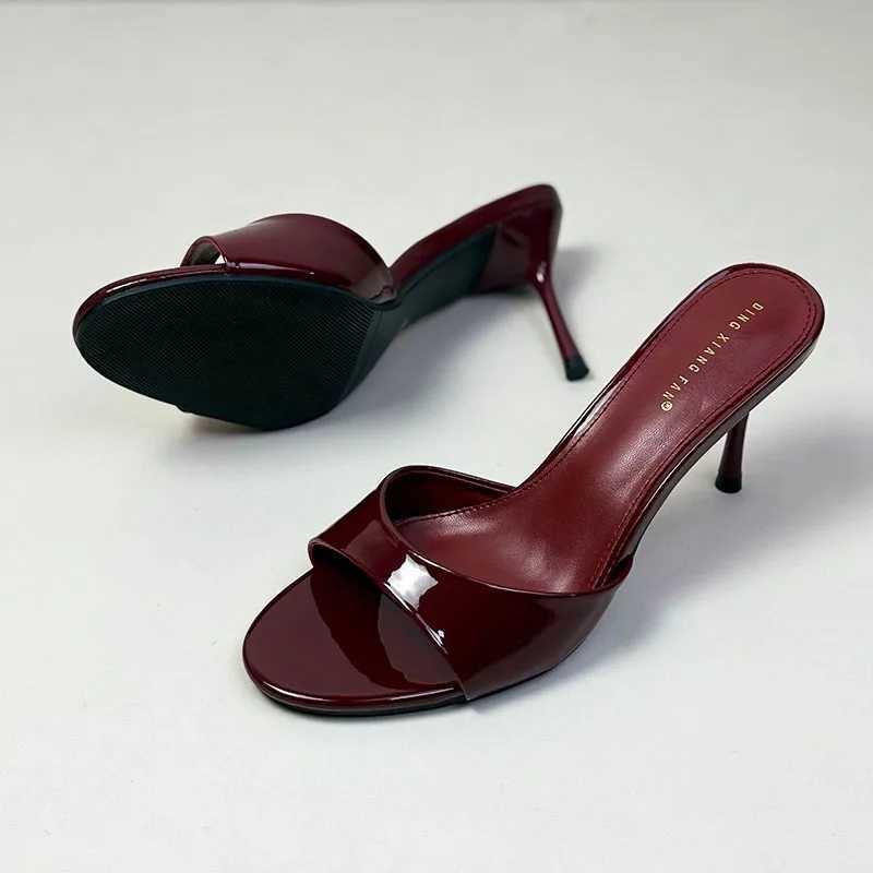 Slip Womens Fine High Heels New Summer Spring Luxury Fem Slides Shoes Fi Round Toe Wen H Pump Shoes Y250317