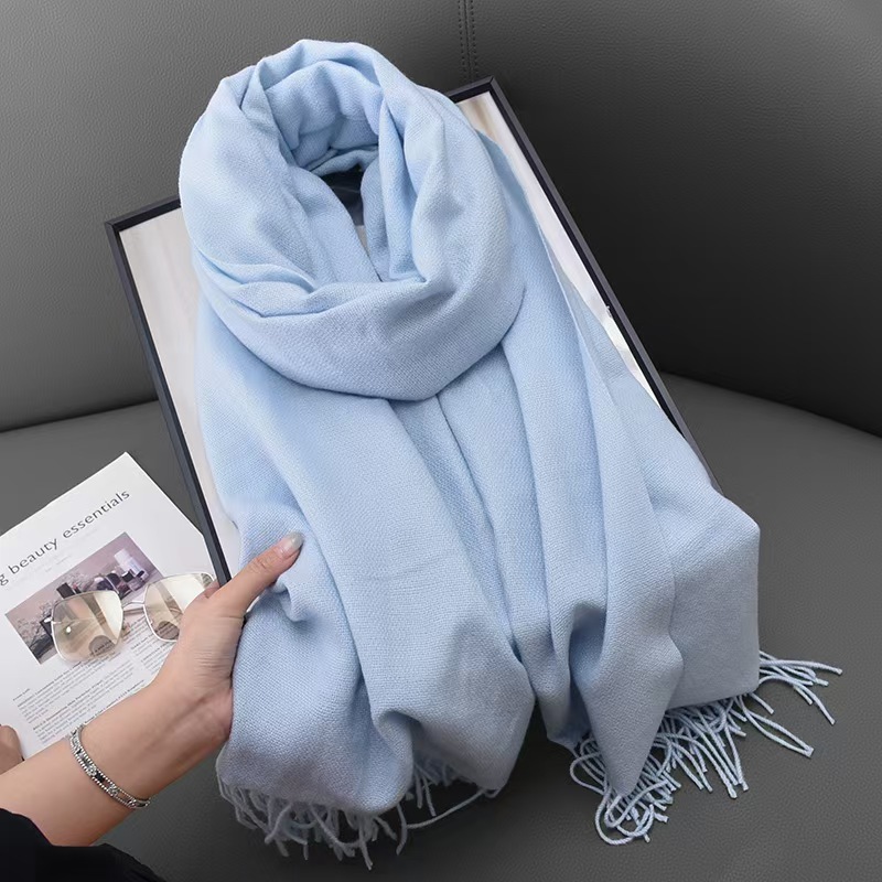 K158 Winter women's red imitation cashmere scarf high-end annual meeting neck scarf soft temperament versatile warm shawl men
