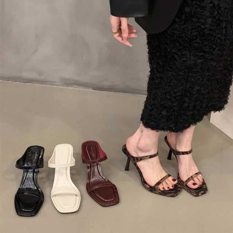 SUOJIALUN 2024 Summer New Warm and Smooth Fi Narrowband Womens Elegant Slippery Thin High Heel Open Toe Slippery Sandals Y250317