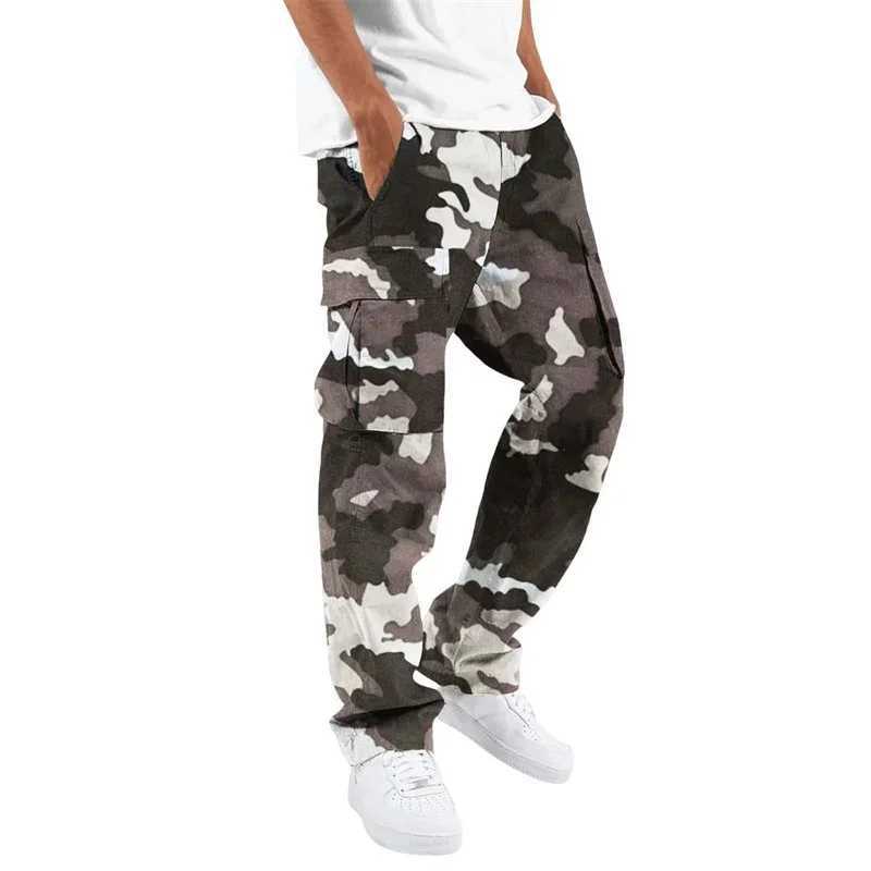 Spring and autumn mens Trouser outdoor jogging camouflage pants mens fast drying running multi pocket cargo pants cool womens woolen pants W250318