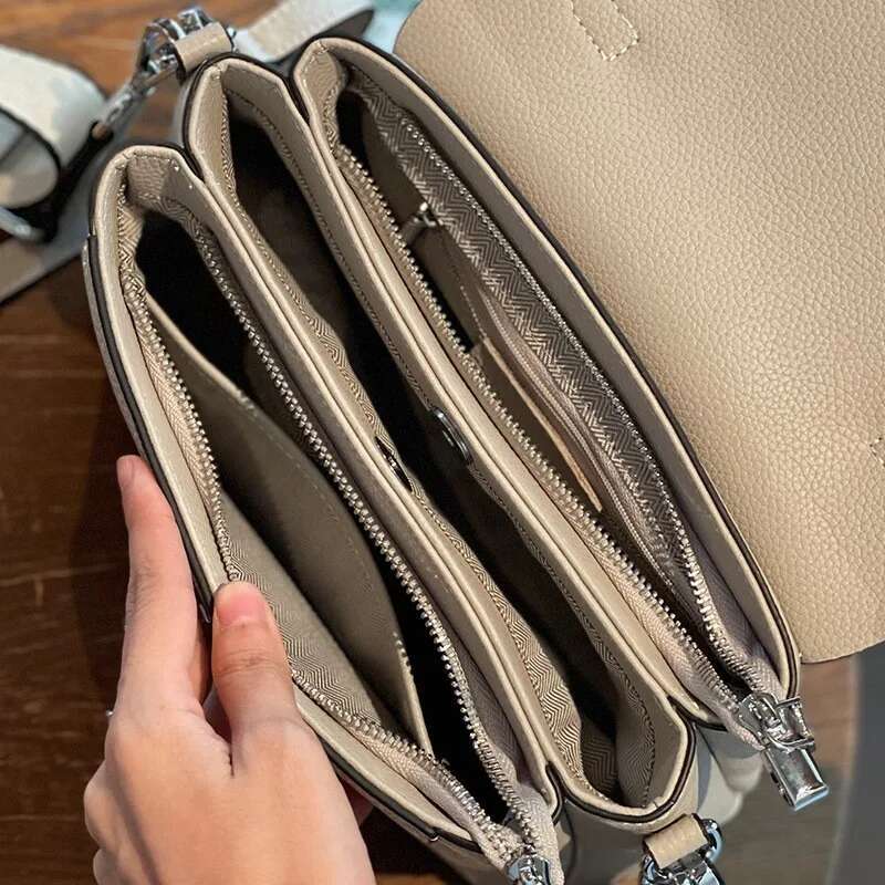 handbags female crossbody bags Vintage Genuine leather one piece shoulder small square for women cowhide Blue bag