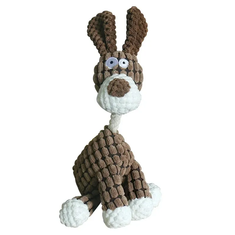 Fun Pet Toy Donkey Shape Corduroy Chew Toy For Dogs Puppy Squeaker Squeaky Plush Bone Molar Dog Toy Pet Training Dog