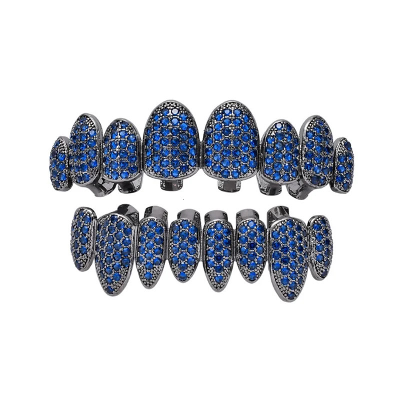 Hip Hop Cubic Zircon Teeth Grills Dental Mouth Punk Tooth Caps Cosplay Rapper Jewelry 250318