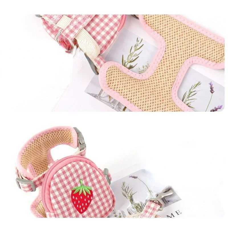 Cat harness with backpack to prevent breakage breathable chest strap pet leash set mini dog walking pet suppliesT250318