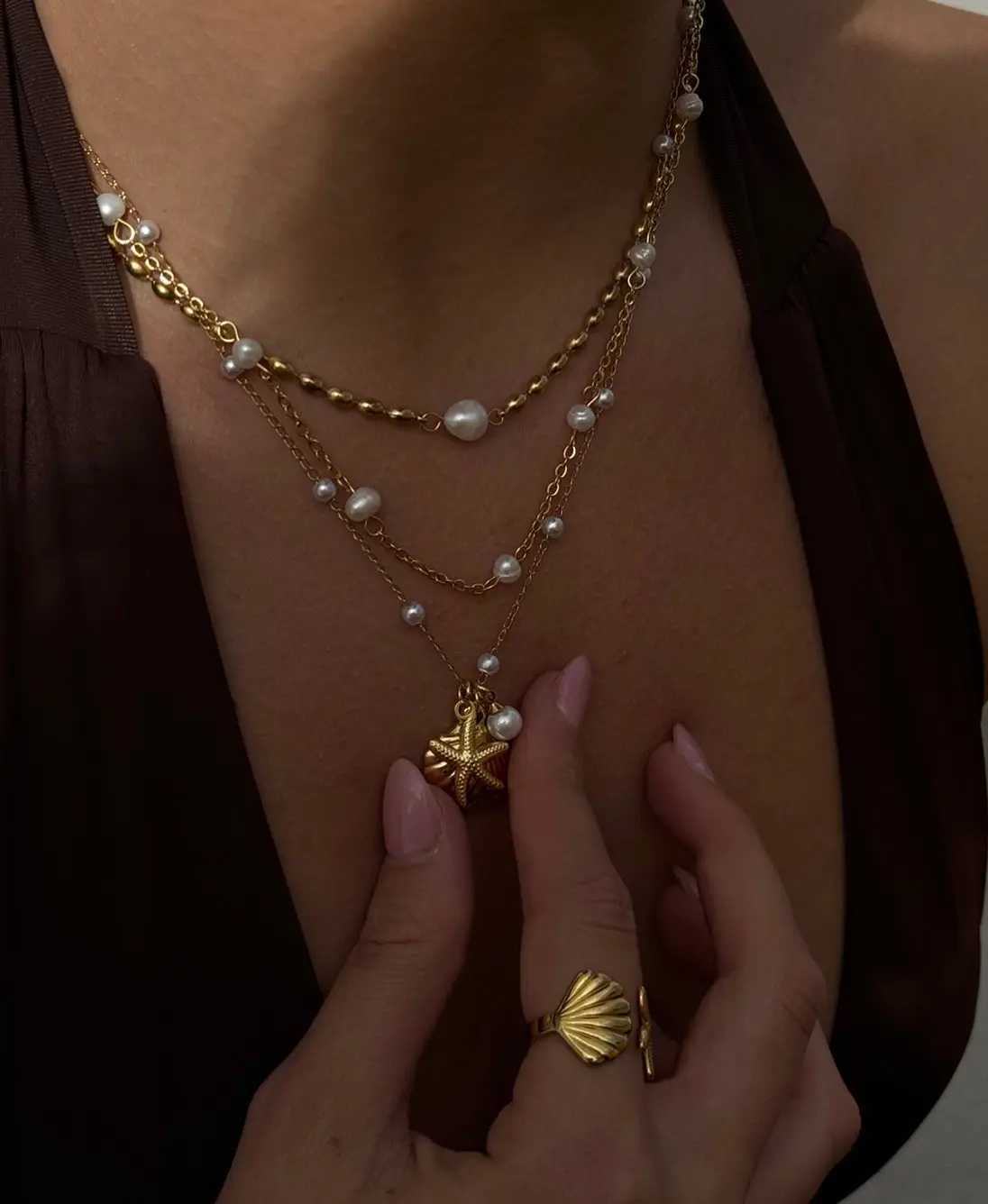 Uworld 316L stainless steel cute beach pendant necklace anti rust popular statement necklace jewelry 2024 W250318