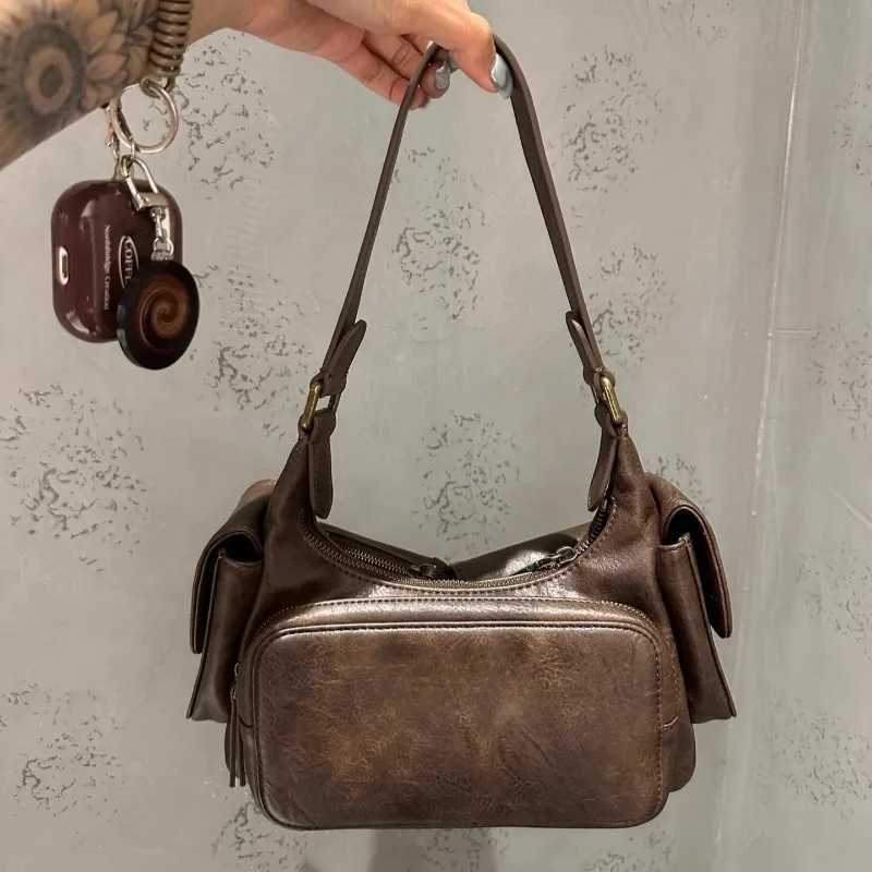 Y2k Punk Motorcycle Handbag Luxury Designer Cool Girl High End Mens Handbag Y250318