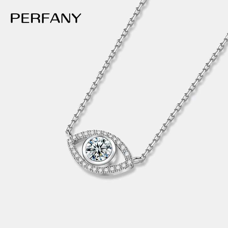PERFANY 0.5CT Moissanite Necklace for Women S925 Pure Silver eye Pendant Laboratory Diamond Certified High-end Fashion Jewelry W250318