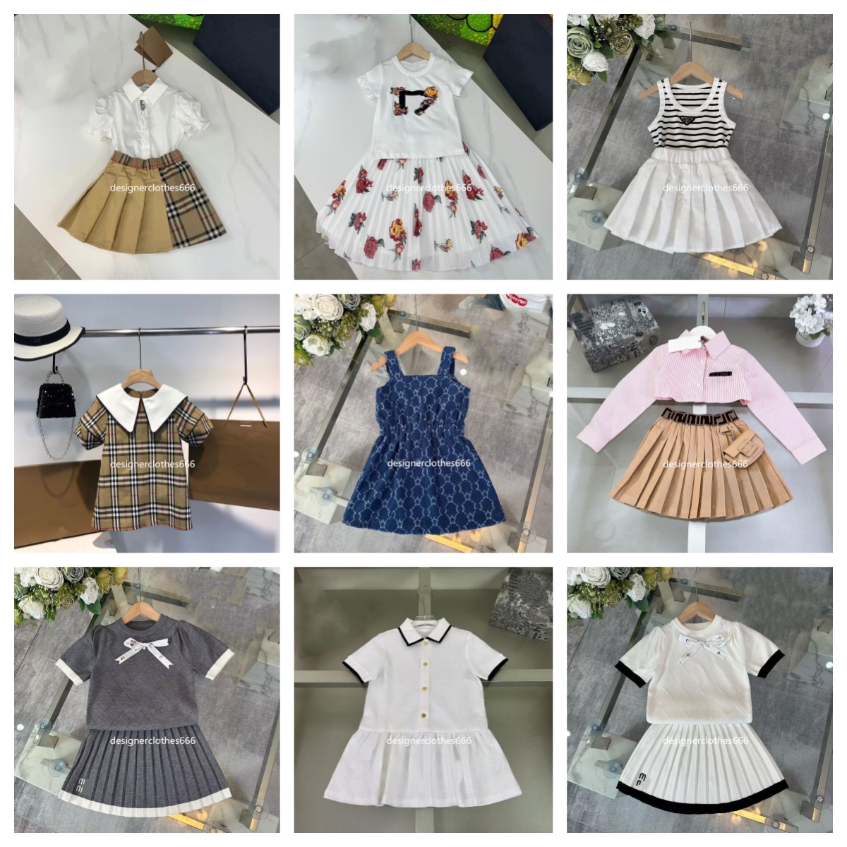 2025 new brand Summer girl dress designer high-end fashion girl baby dress letter print dress two-piece set size 90-160CM R5