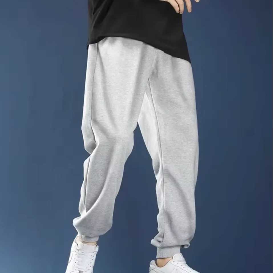 New plus size mens sports pants 2XL 3XL sports shirt elastic waist casual bag pants black gray cotton jogging pants loose mens sports pants W250318