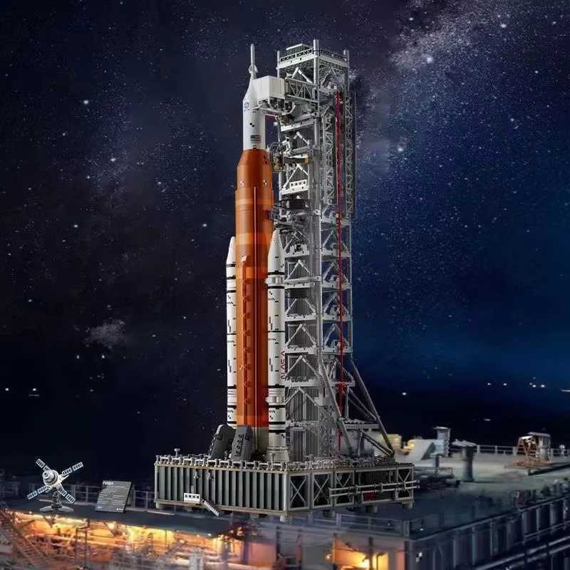 2025 New Product Super Space Shuttle Rocket Building Block Artemis Space Launch System Model Building Kit Space SLS Brick ToyXJ250318