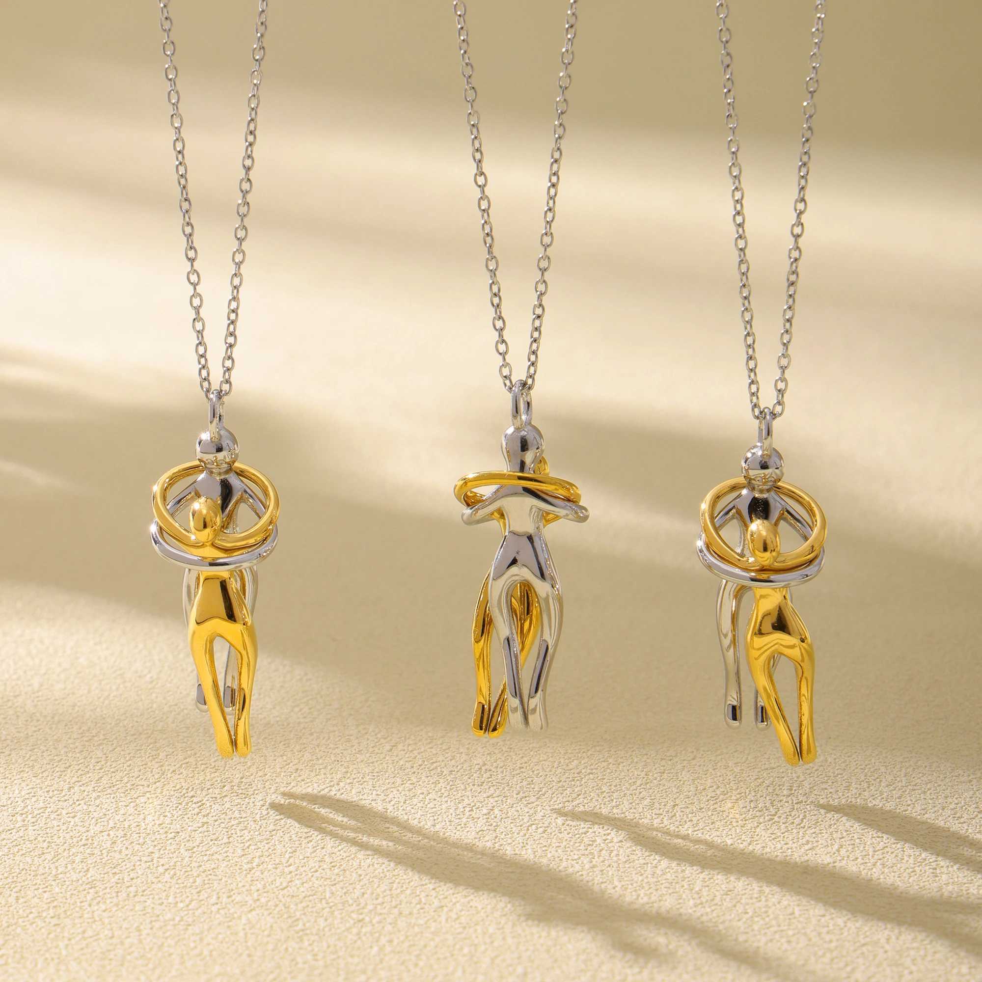 Fashion gold silver doll pendant necklace for women 316L stainless steel gold-plated long couple necklace waterproof jewelry W250318
