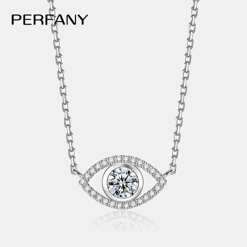 PERFANY 0.5CT Moissanite Necklace for Women S925 Pure Silver eye Pendant Laboratory Diamond Certified High-end Fashion Jewelry W250318