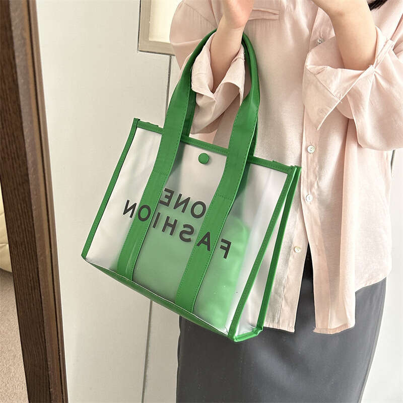 PVC large women's summer fashion tote 2023 new trendy color beach waterproof baozi mother bag