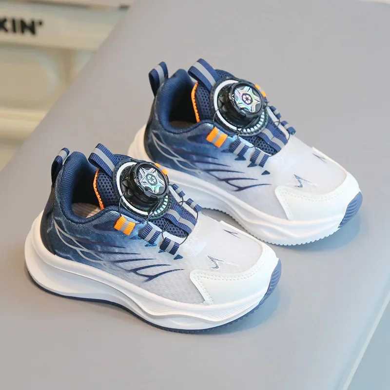 Childrens sports shoes boys casual shoes rotating buttons childrens girls running sports shoes soft soled baby mesh shoes childrens sports shoes W2503