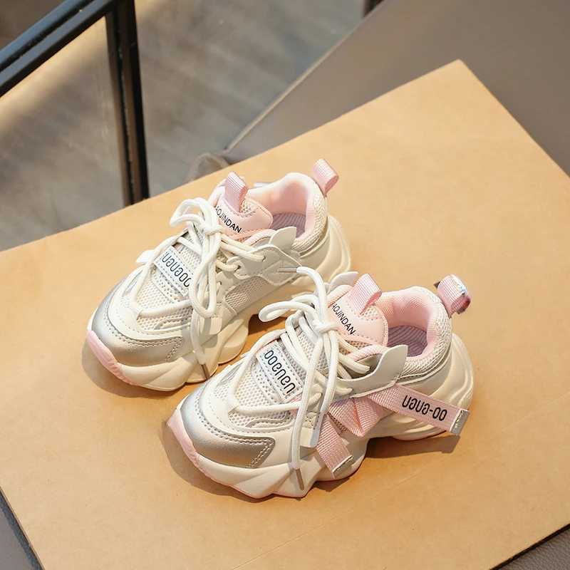 Childrens sports shoes for spring and summer 2024 new styles for girls fashionable casual clothing durable student mesh breathable running shoes W2503
