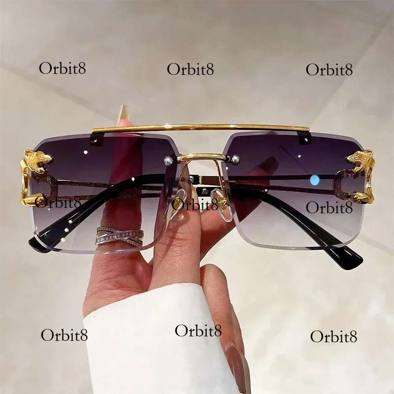 Square Sunglasses Man Woman Brand Designer Vintage Rimless Sun Glasses Male Female Fashion Retro Mirror Oculos De Sol