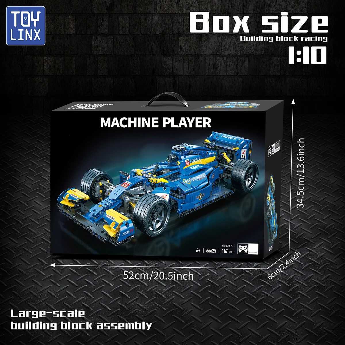 ToylinX F1 RC Race Cars 1161PCS Building Sets MOC Remote Control Building Blocks Collectible Model Car Suitable for Festive Gift W250318