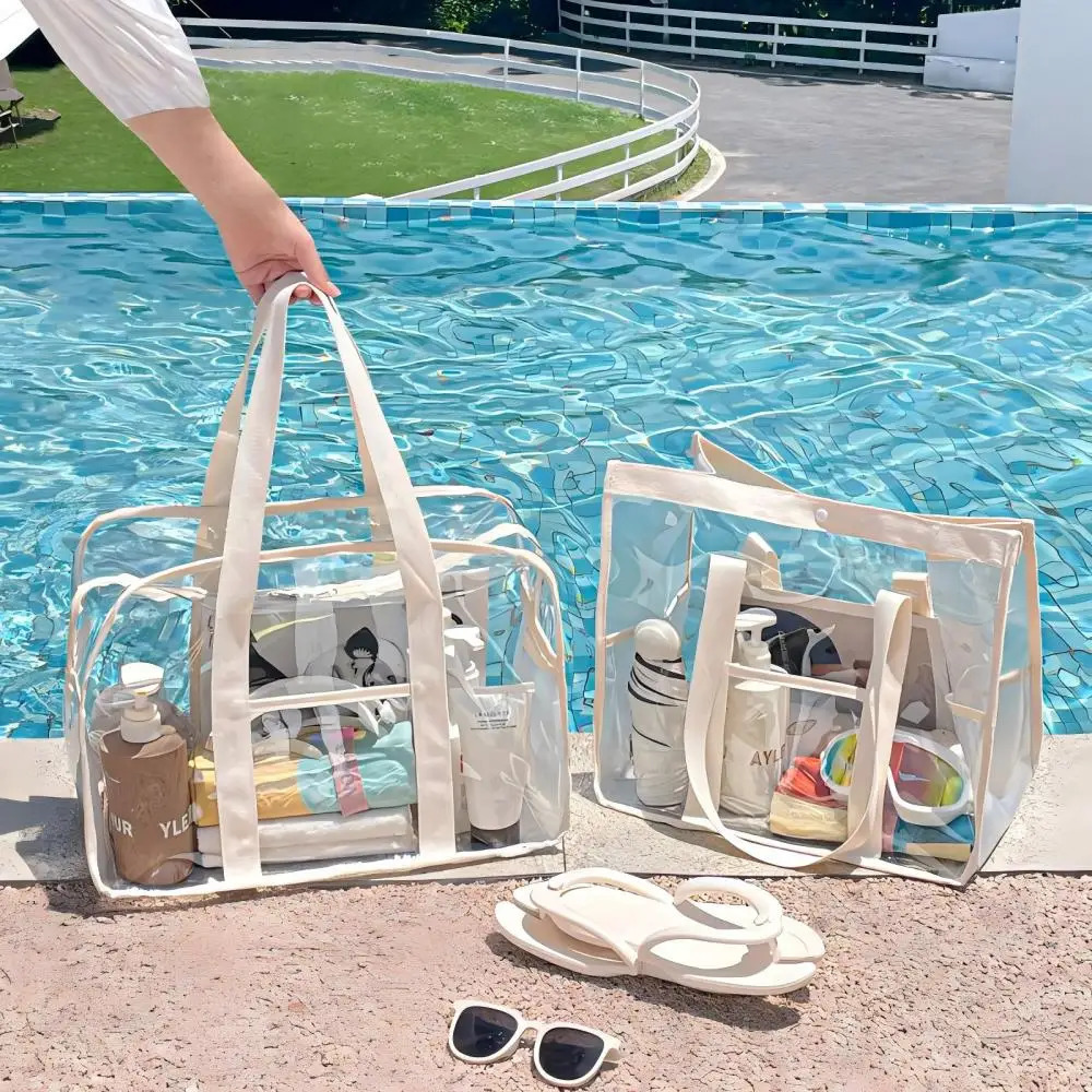 Makeup Bag Large Capacity Portable Transparent Swimming Waterproof PVC Storage for Clothes Travel Essentials Beach Organizer Bag 250314