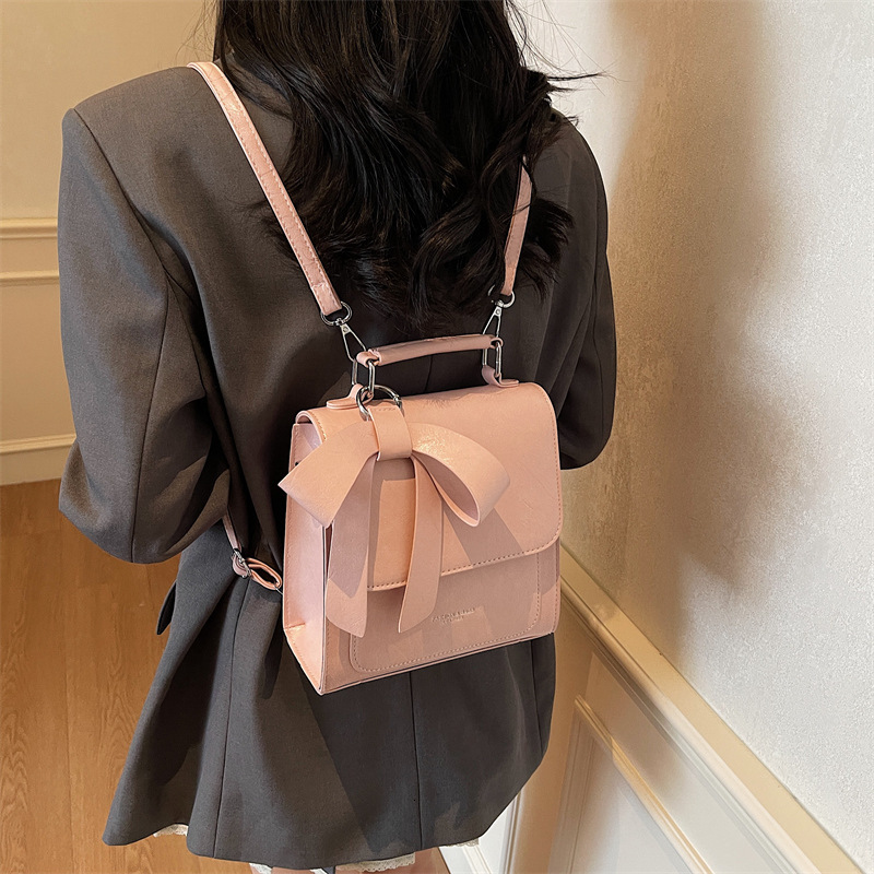 Advanced Women S New Fashionable Solid Color Texture Casual Hand Held Backpack Small Shoulder Bags