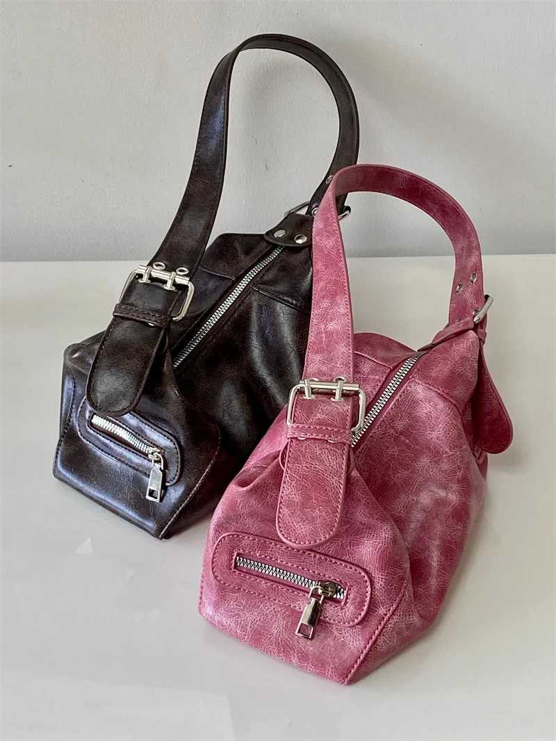 Vintage Y2K Warm Underwear Bag Pu Leather Hot Girl Shoe Bag Casual Portable Fem Handbag Cross Body Bag Handbag Y250318