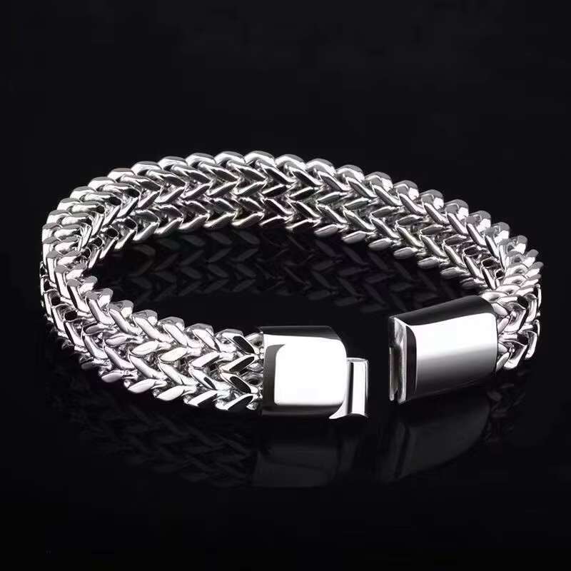 Stainless steel men's simple punk high-quality non fading Cuban bracelet
