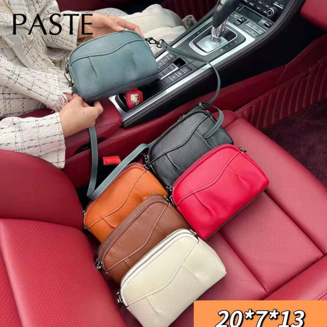 New Summer Chic Casual Style Flap Crossbody For Women 100% Cowhide Leather Small Square Bag Female Shoulder Bags White