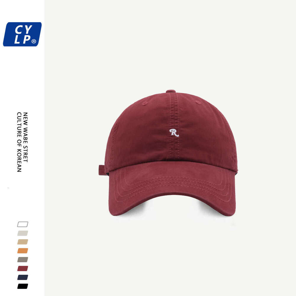 Simple fashionable trendy brand R letter embroidered baseball cap for both men and women, Korean version couple's duckbill cap, looks small on th