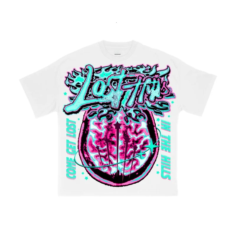 Retro Lost In The Hills Come Get Lost Graphics Cotton T-Shirt Men Y2K Short Sleeves Vintage Oversize Tshirt Streetwear Women Top 250318