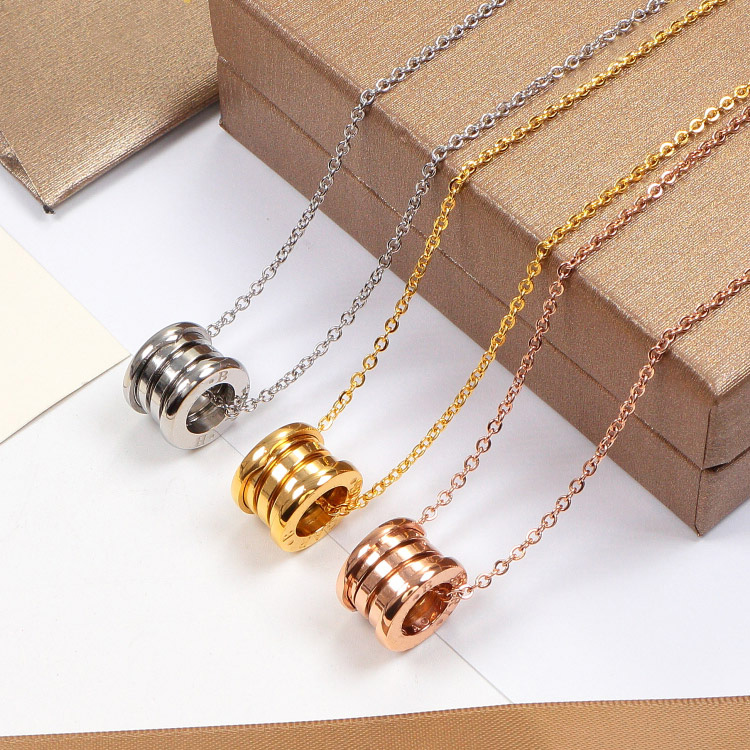 2 Sizes Luxury Brand Necklace Classic B Letter Spring Pendant Necklaces Stainless Steel Necklace Women Lady Christmas Gifts