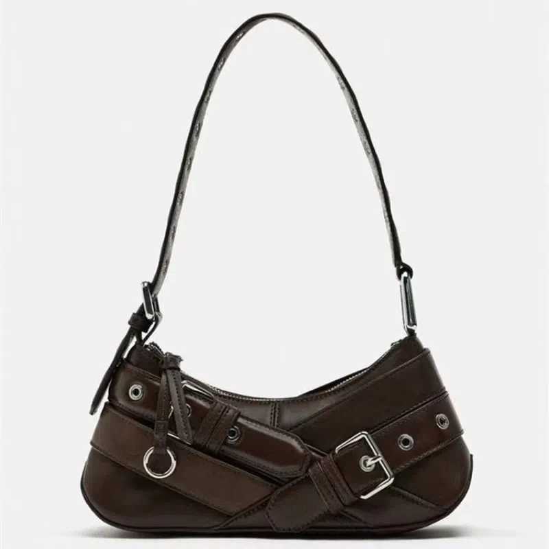 High end Fem handbag luxury spicy girl bag Exquisite motorcycle bag high-end casual simple armrest bag Y250318