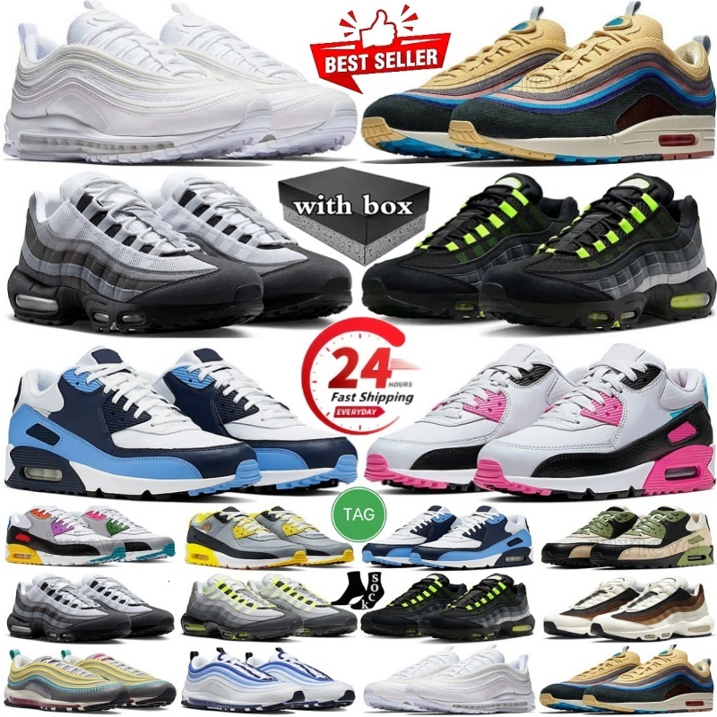 With box high quality 95 Men Women Running Shoes 90s 97s Sneakers Ultra Black White Aegean Storm Sequoia Pink Beam Sketchers Hyper Turquoise Gree