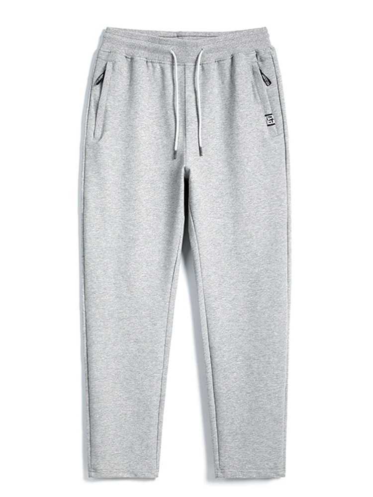 Mens Cotton Sports Pants Large 8XL 7XL 6XL Zipper Pocket Straight Running Pants Loose Sports Pants Casual Pants W250318