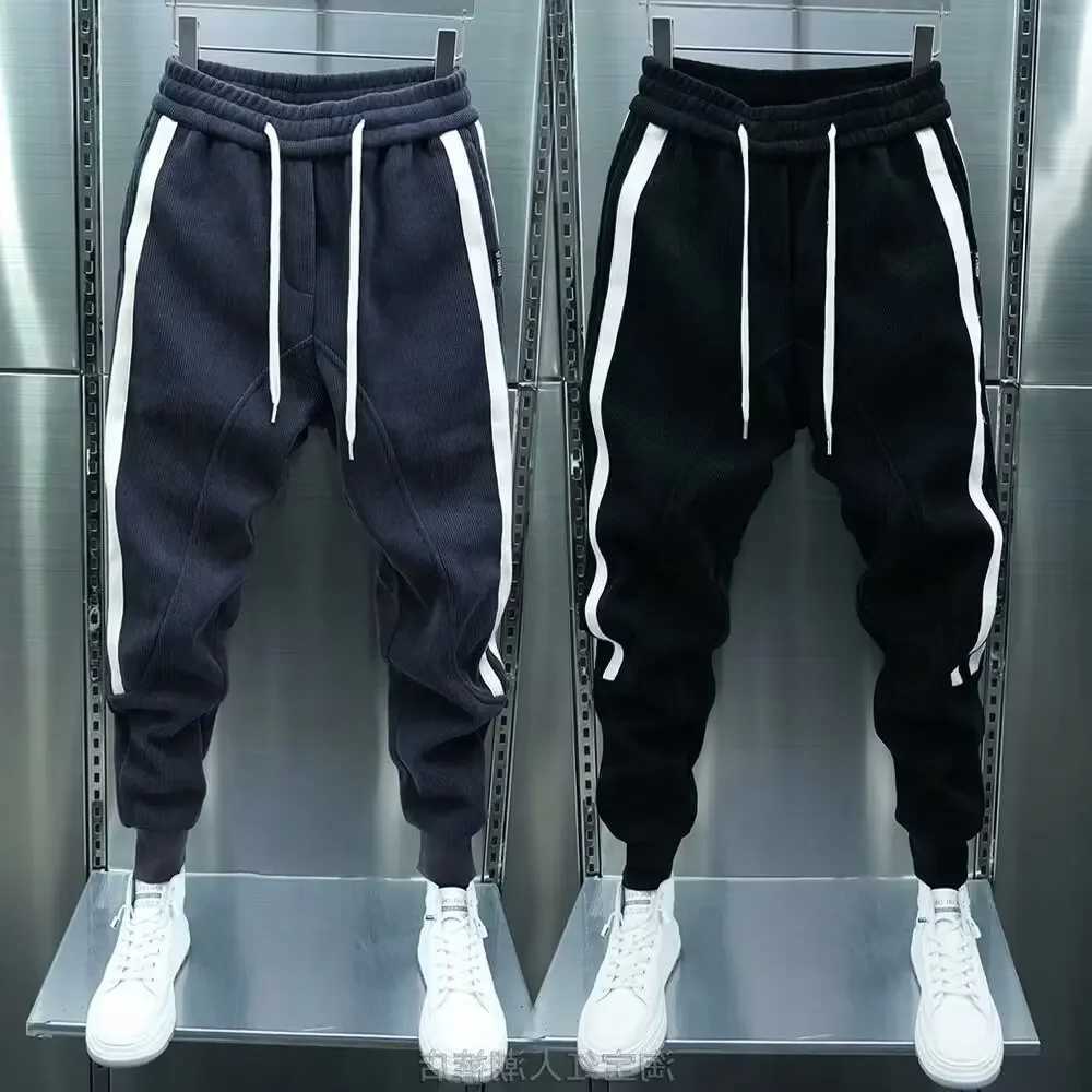 Autumn Joggers Men Korean High Street Sports Trousers Streetwear Cotton 9-Minute Sweatpants Mens Clothing 2024 Hot Selling W250318