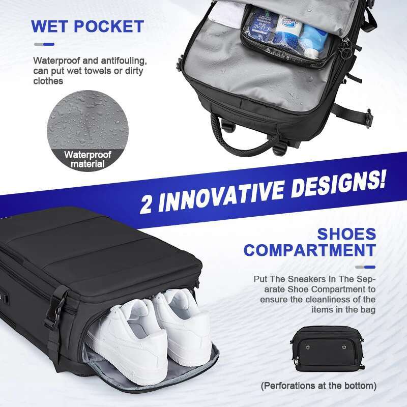 Large Travel For Men,Aire Flight Approved Waterproof Laptop Backpack,Anti Theft Carry On Backpack, Hiking Backpack