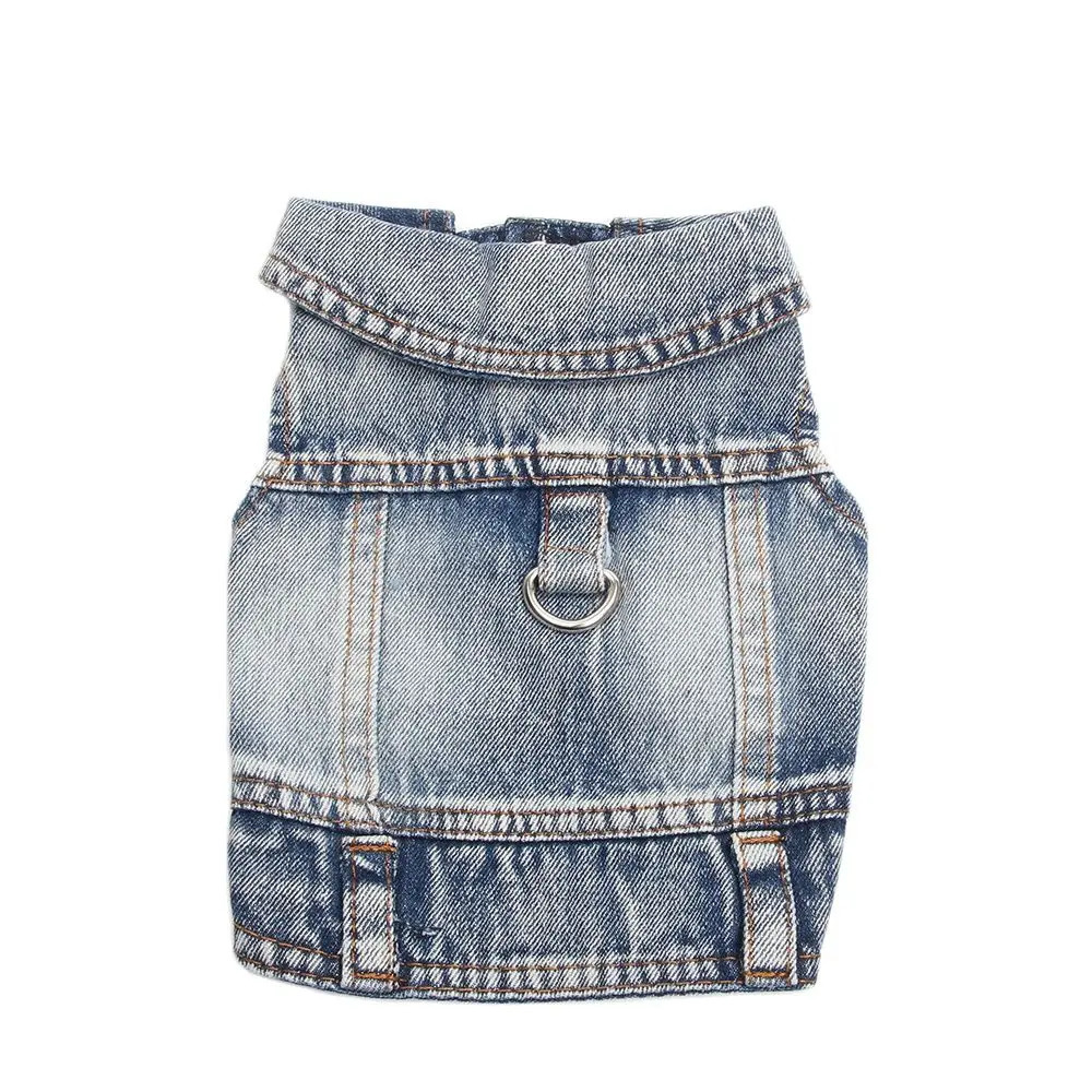 Pet dog jeans jacket foldable denim vest cat and puppy springautumn clothing 250318
