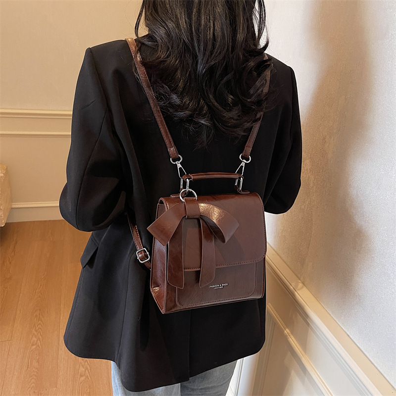 Advanced Women S New Fashionable Solid Color Texture Casual Hand Held Backpack Small Shoulder Bags