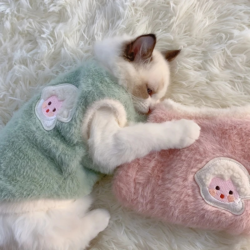 Cat Accessories Pet Warmth Kitten Winter Clothing Items Cool Clothes Dog Sweater Tank Top 250318
