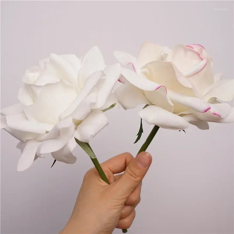 Update Decorative Flowers 10Pc Moisturizing Rose Real Touch Artificial Wedding Decor Flower Arrangement Bridal Bouquet Home Party Event