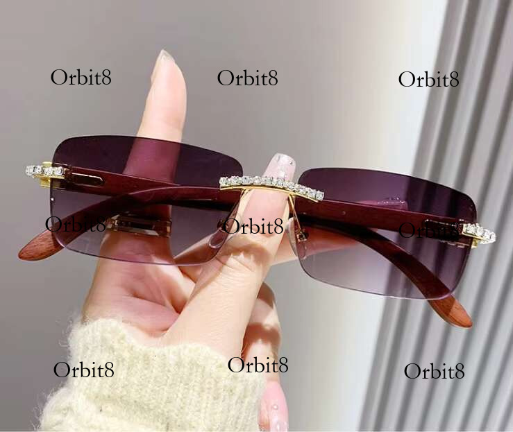 GWN OEM Lunettes Rectangle Rimless Sunglasses Dia Women Eyeglasses