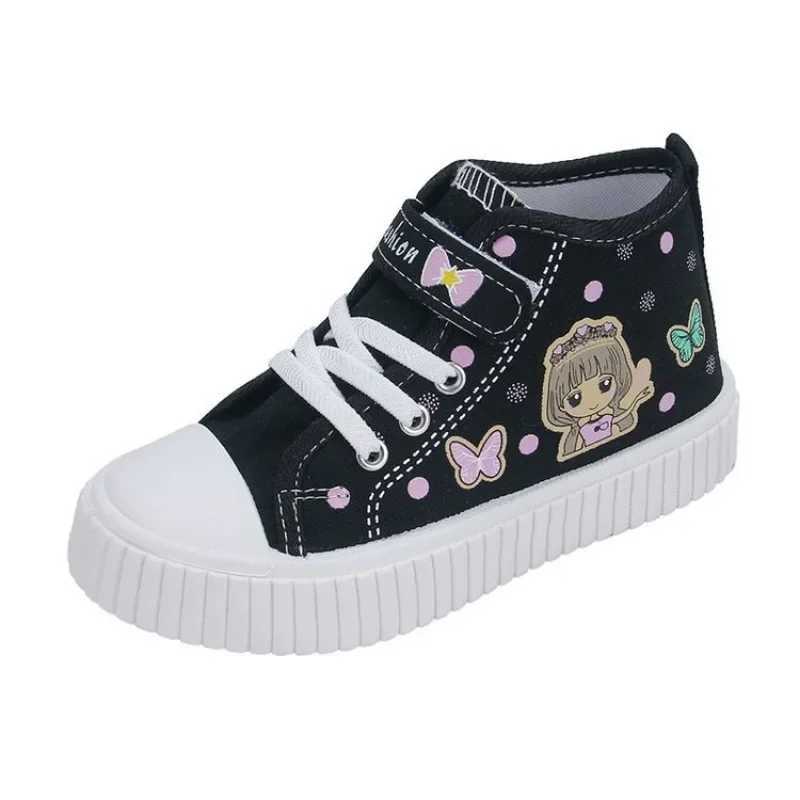 Multi Colored Kids Casual Shoes Mid Top Anti Slip Spring Autumn Outdoor Kids Canvas Shoe Sizes 26-37 Womens Sandals W250318