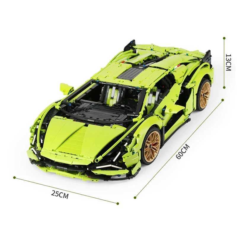 Kalein Green Cow 1 8 Technical Sports Car Model Building Block Mechanical Group Model Toy Moc Home Decoration Boy Birthday Gift W250318