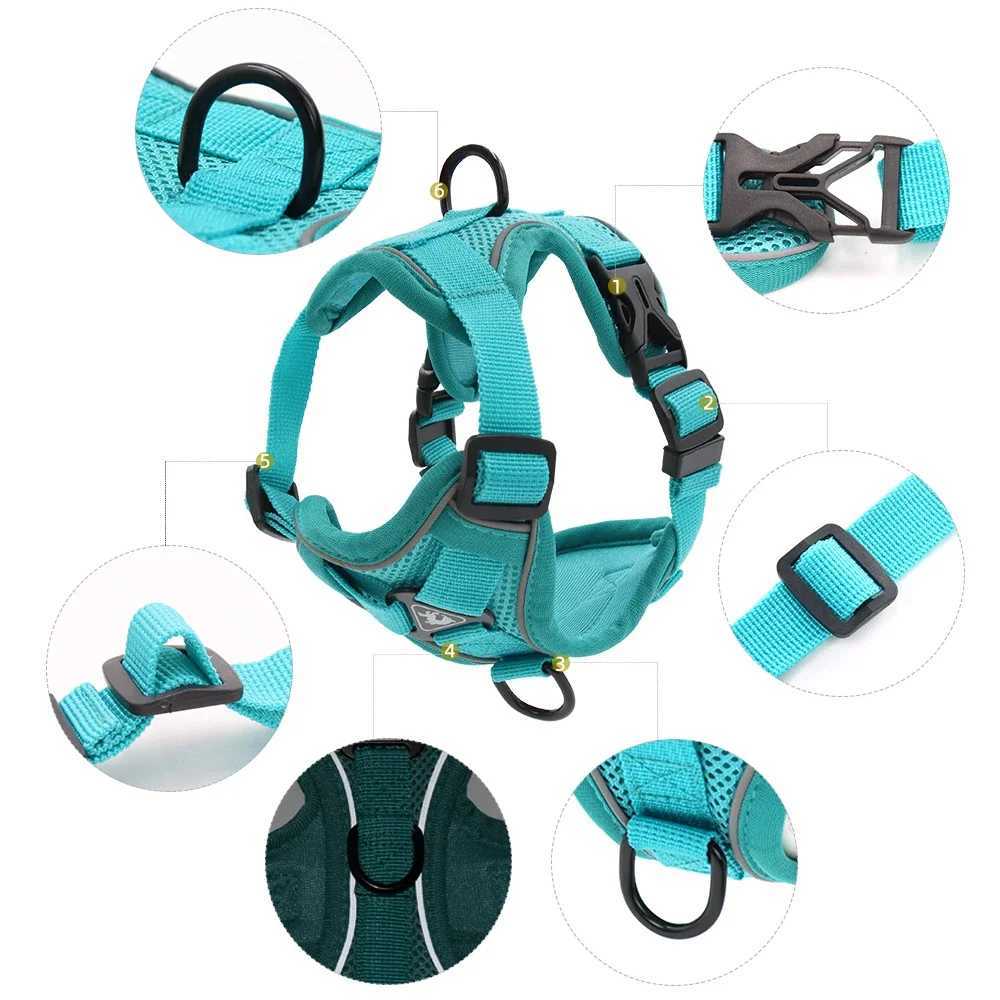 Cat Harness Escape Proof Breathable Cat Harness and Leash for Walking Outdoor Easy Control Pet Dog Cat Leash Reflective HarnessT250318