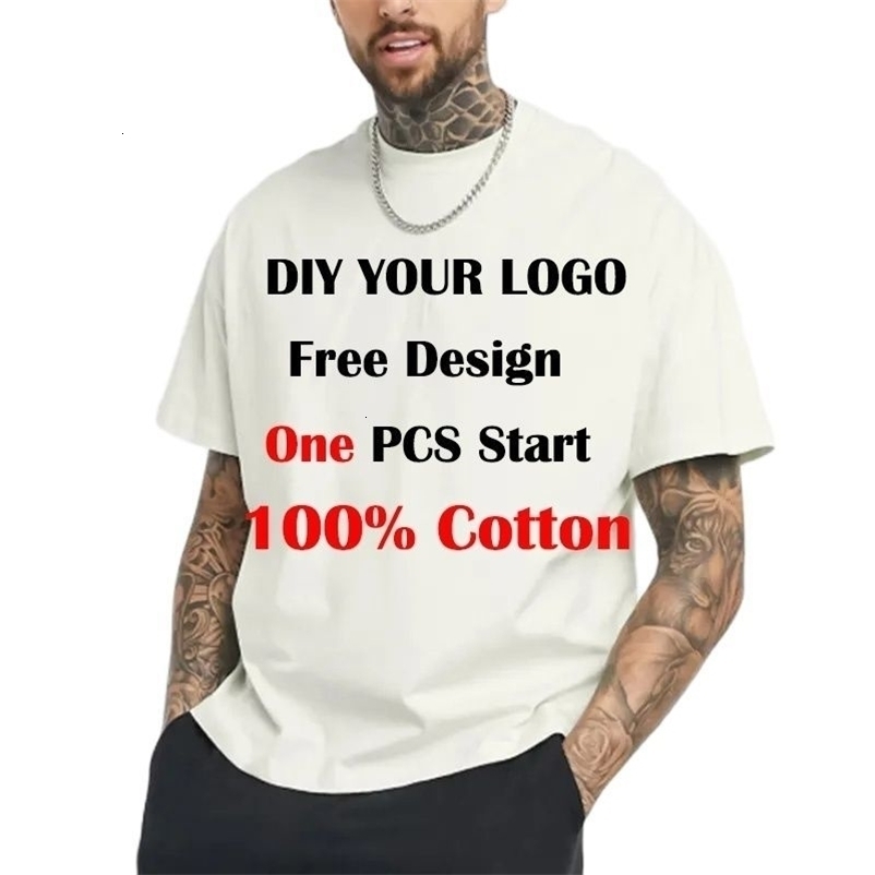 Customized Printed Leisure T Shirt Tee DIY Your Own Like Po Or White T-shirt Fashion Custom Mens Tops Tshirt 250317
